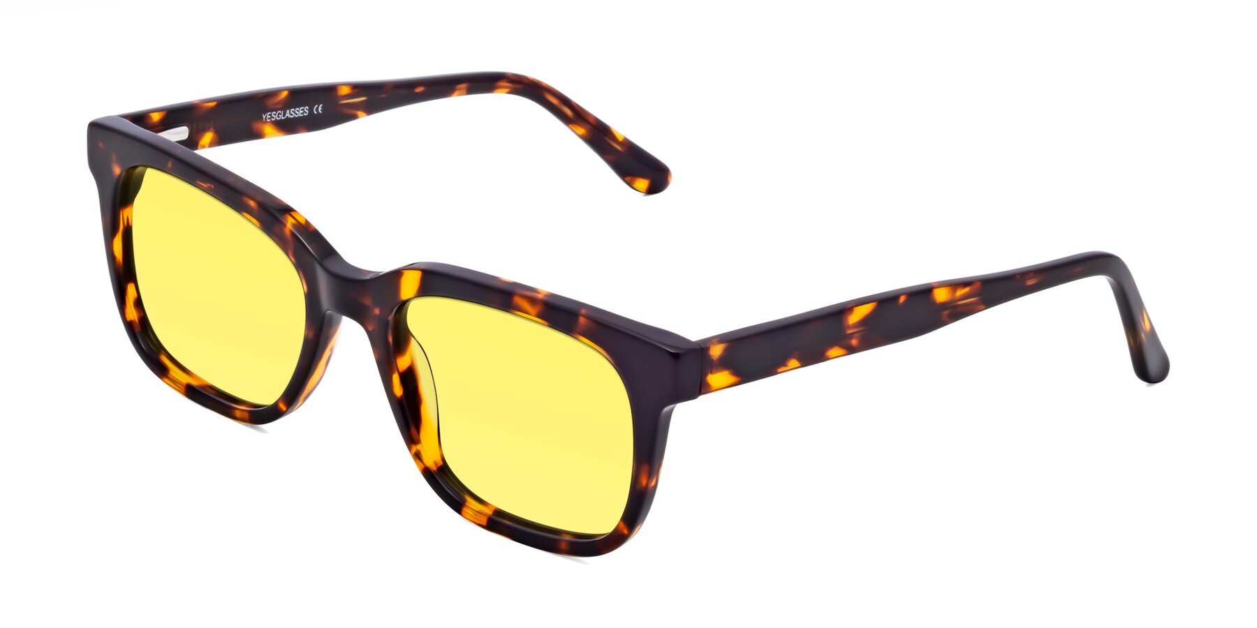 Angle of 1052 in Tortoise with Medium Yellow Tinted Lenses