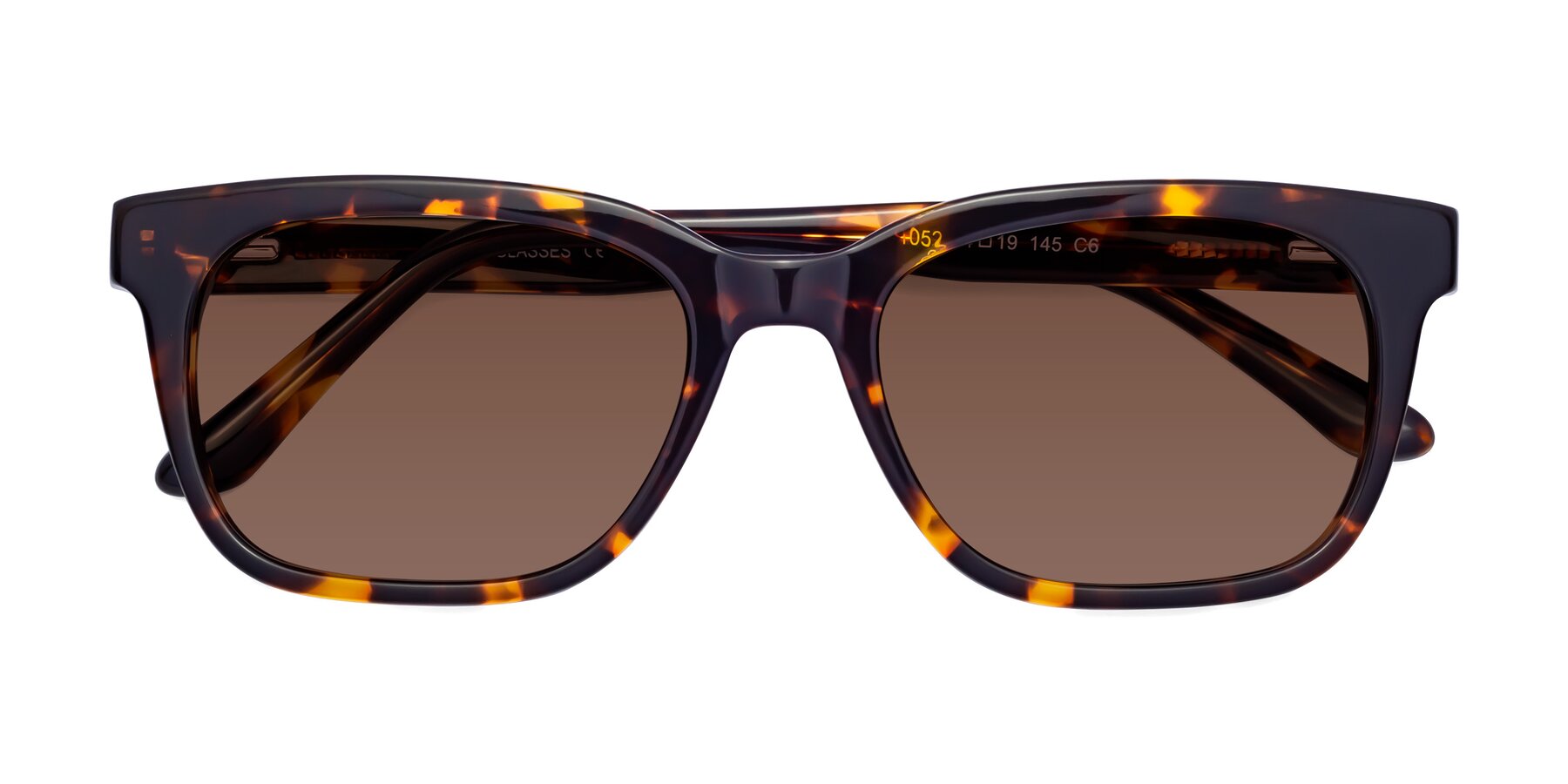 Folded Front of 1052 in Tortoise with Brown Tinted Lenses