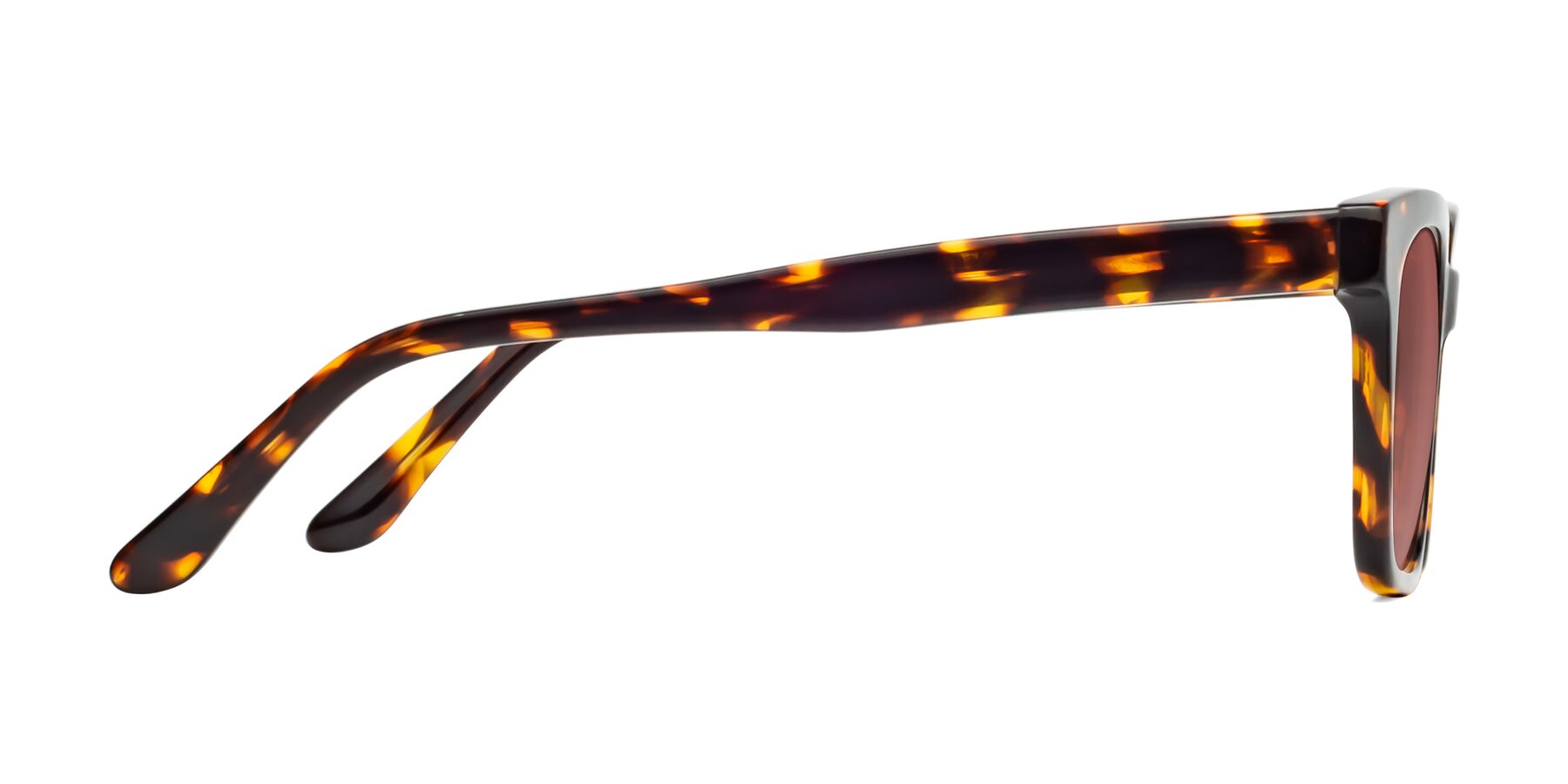 Side of 1052 in Tortoise with Garnet Tinted Lenses