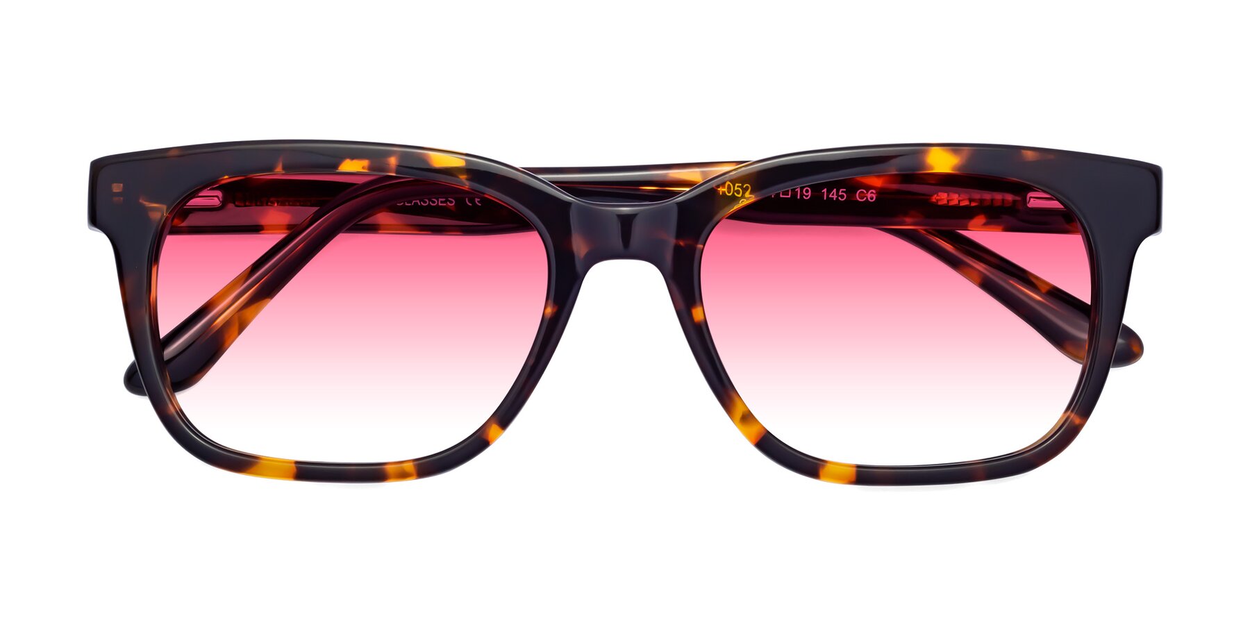 Folded Front of 1052 in Tortoise with Pink Gradient Lenses