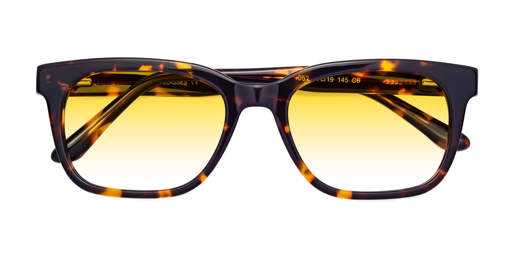 Folded Front of 1052 in Tortoise with Yellow Gradient Lenses