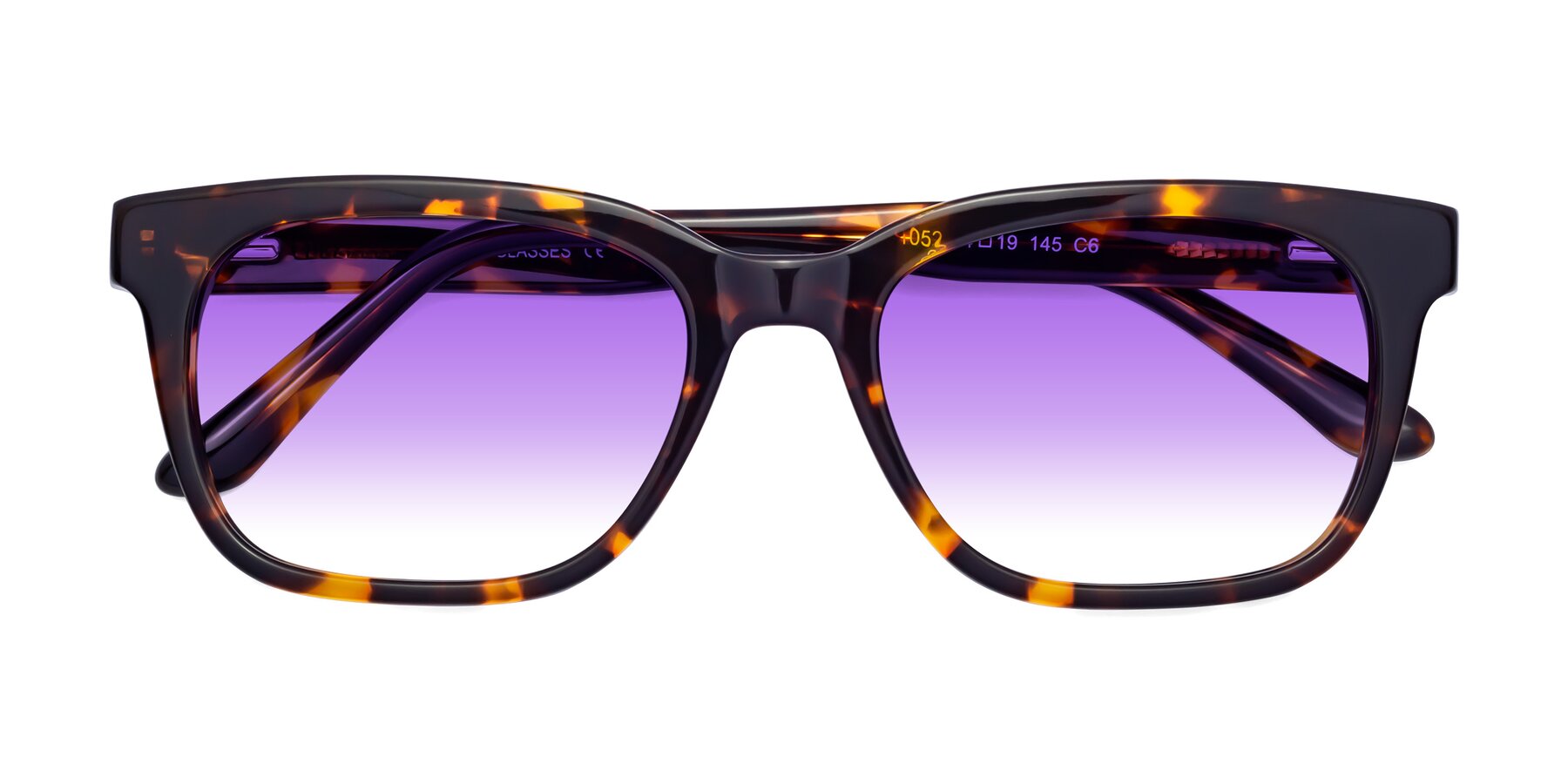 Folded Front of 1052 in Tortoise with Purple Gradient Lenses