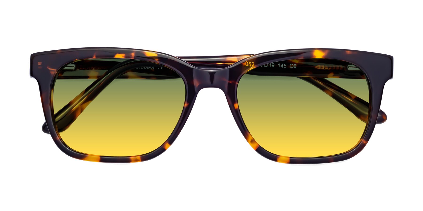 Folded Front of 1052 in Tortoise with Green / Yellow Gradient Lenses