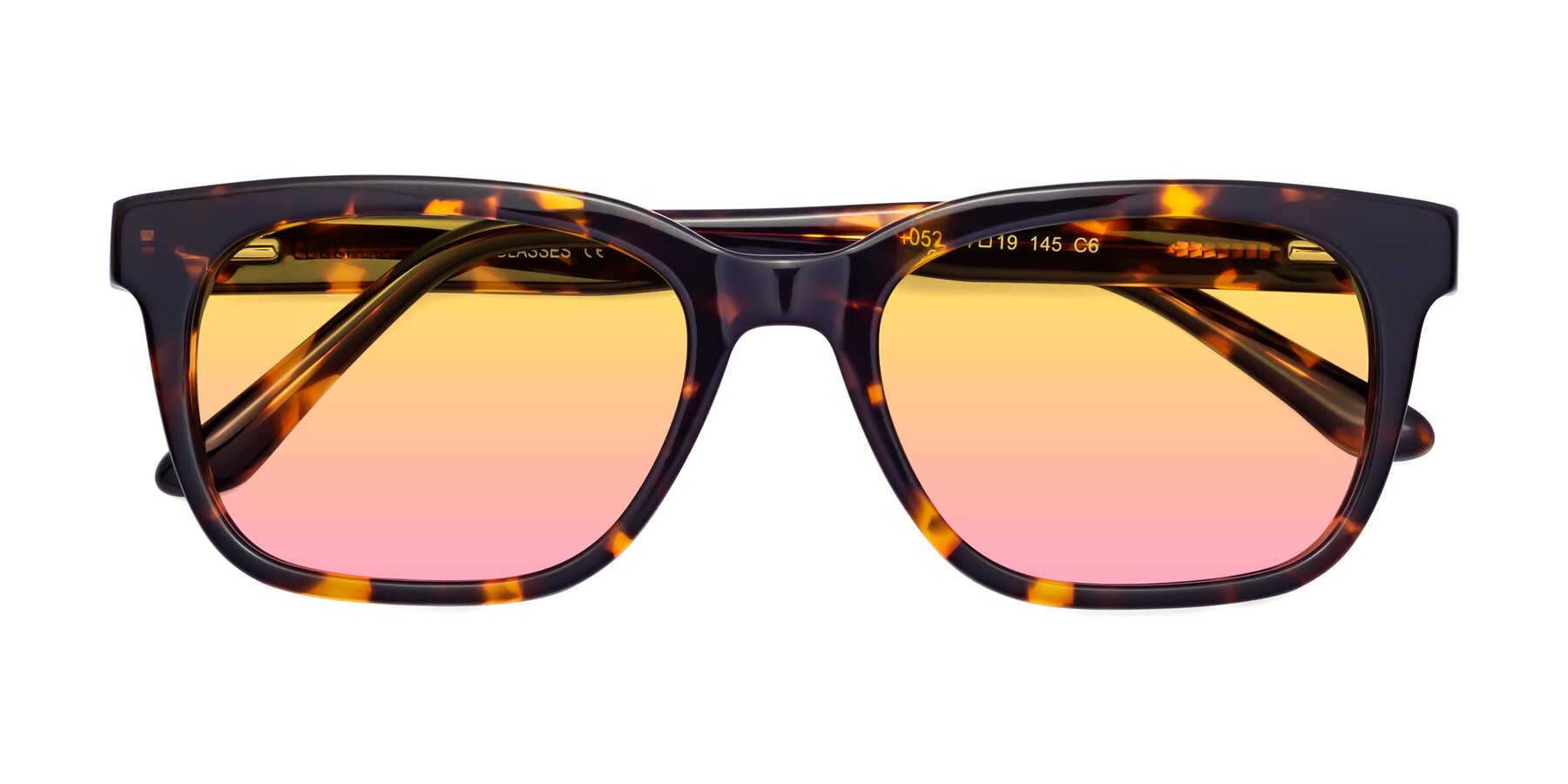 Folded Front of 1052 in Tortoise with Yellow / Pink Gradient Lenses