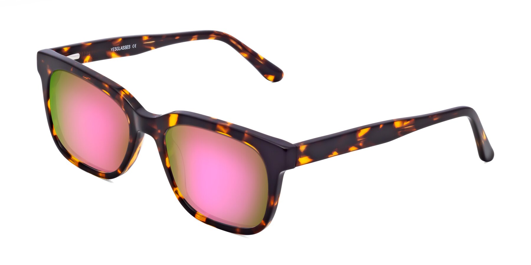 Angle of 1052 in Tortoise with Pink Mirrored Lenses