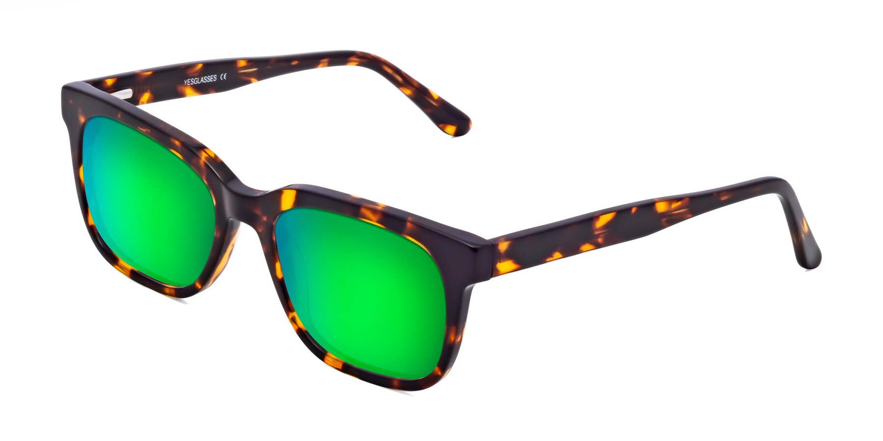 Angle of 1052 in Tortoise with Green Mirrored Lenses