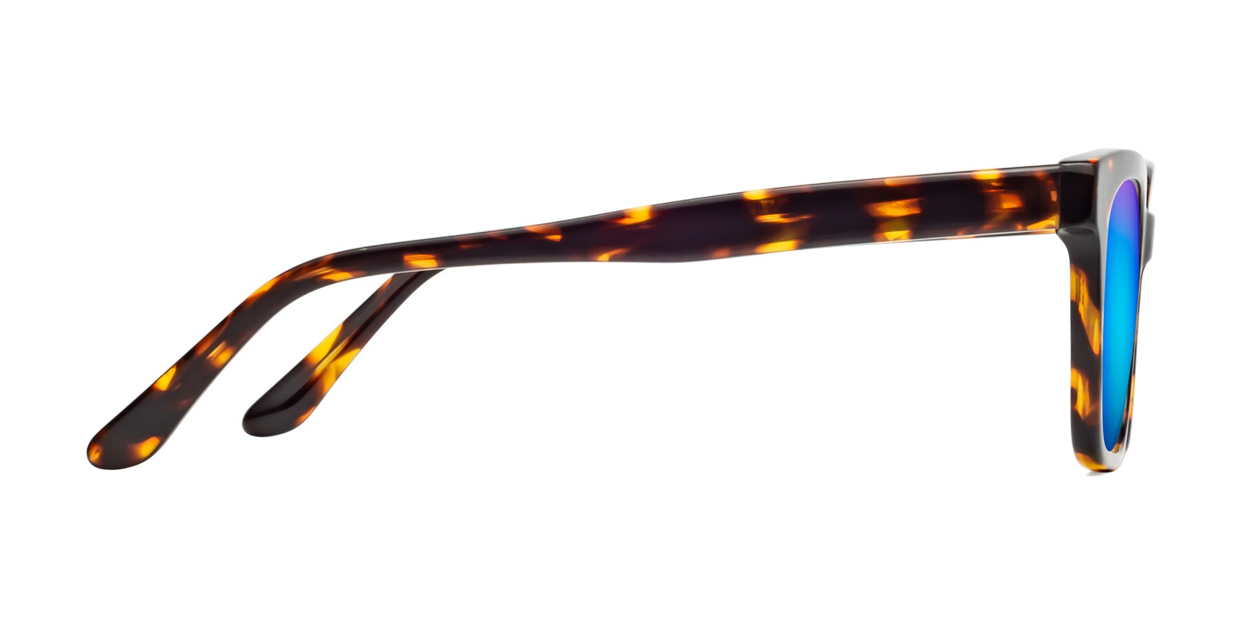 Side of 1052 in Tortoise with Blue Mirrored Lenses