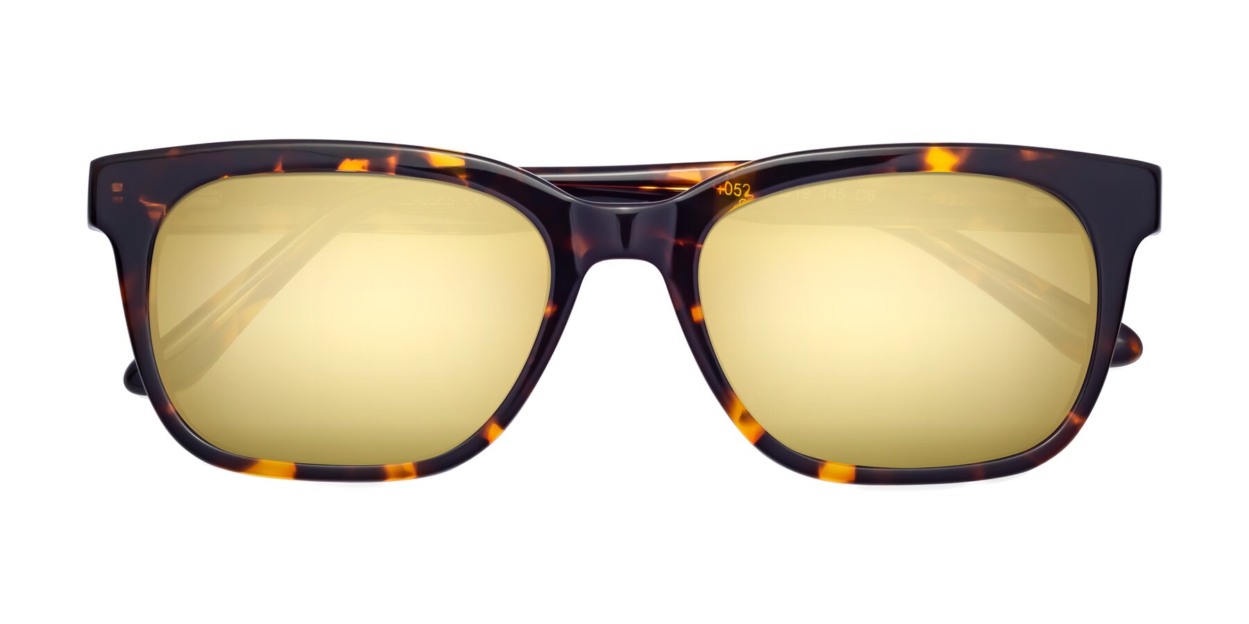 Folded Front of 1052 in Tortoise with Gold Mirrored Lenses