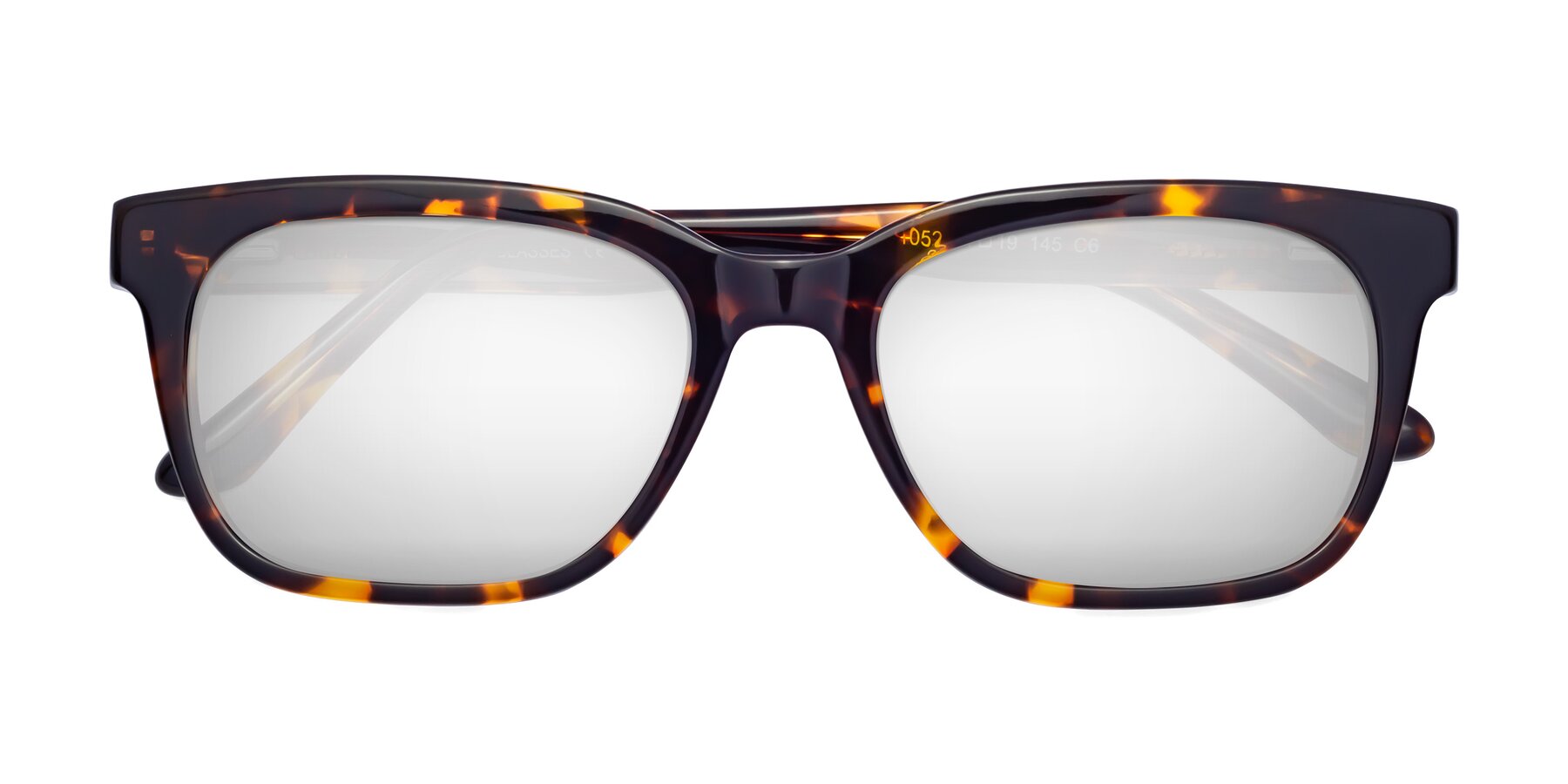 Folded Front of 1052 in Tortoise with Silver Mirrored Lenses