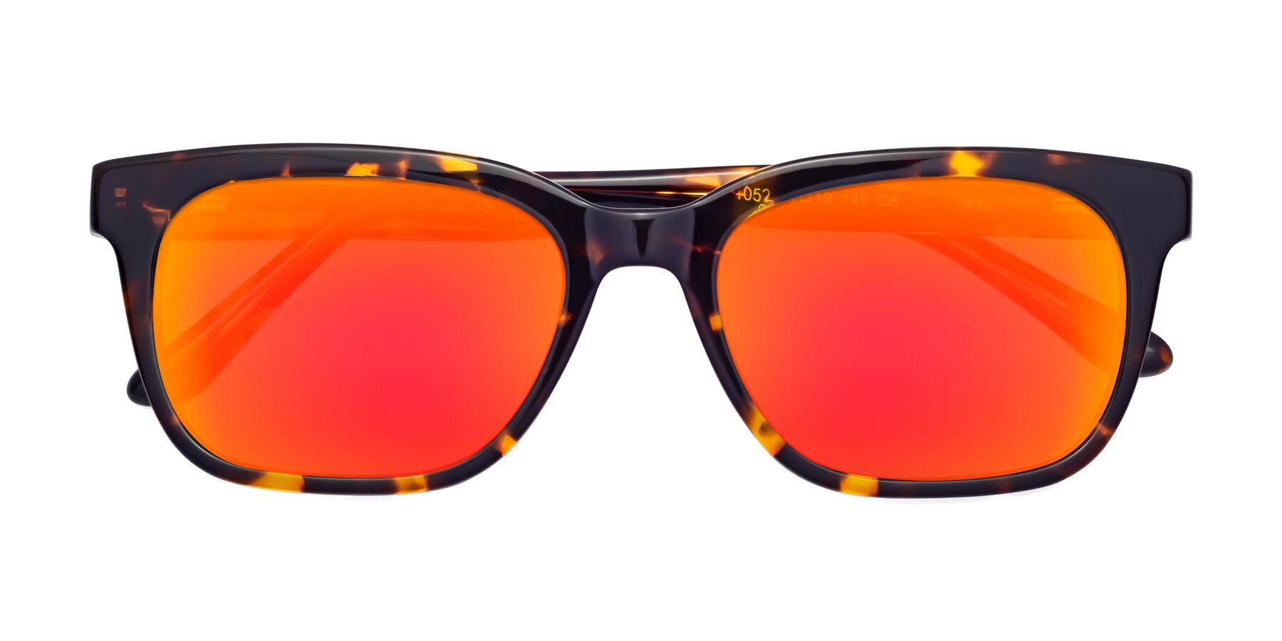 Folded Front of 1052 in Tortoise with Red Gold Mirrored Lenses