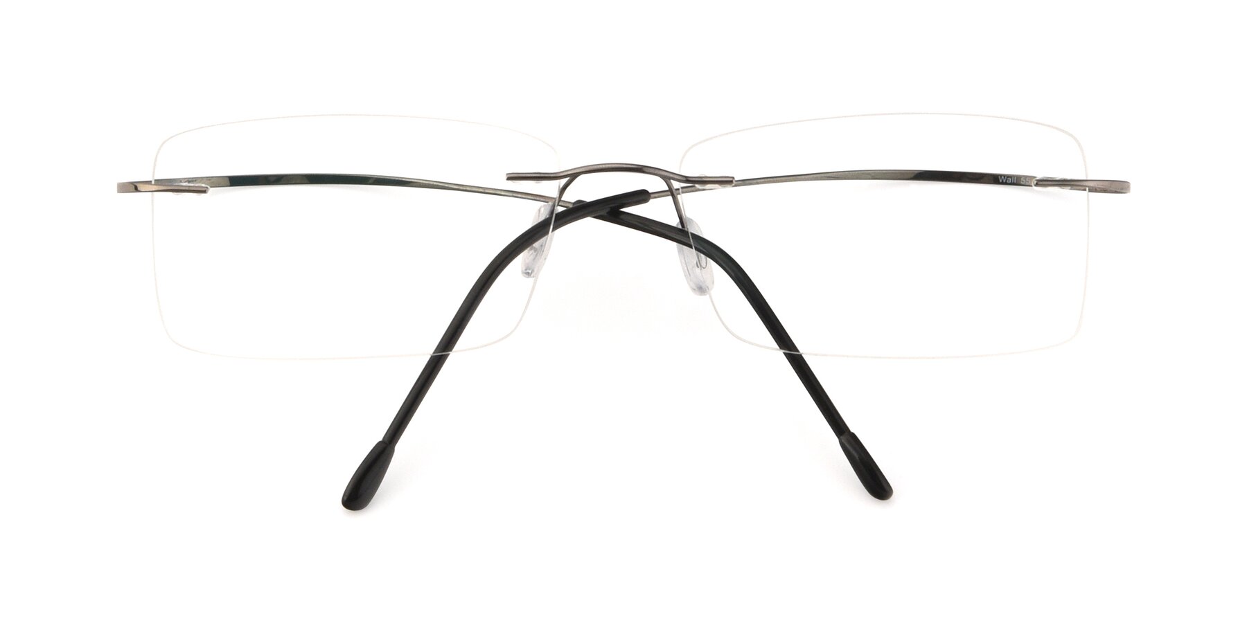 Folded Front of Wall in Gunmetal with Clear Reading Eyeglass Lenses