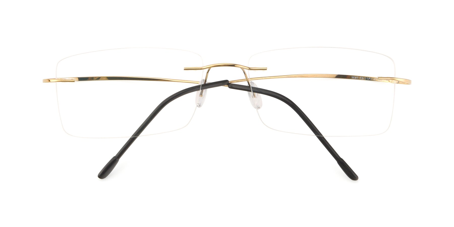 Folded Front of Wall in Gold with Clear Reading Eyeglass Lenses