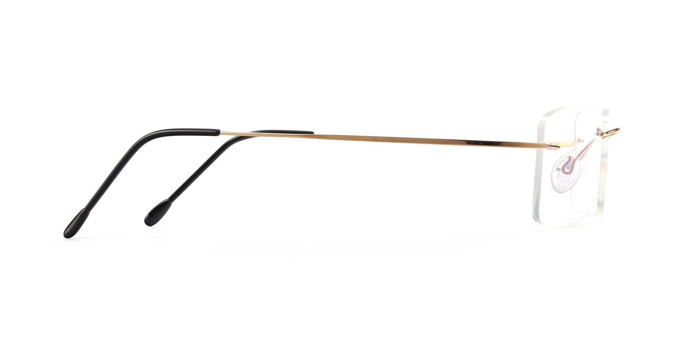 Gold Flexible Rectangle Rimless Eyeglasses - Wall