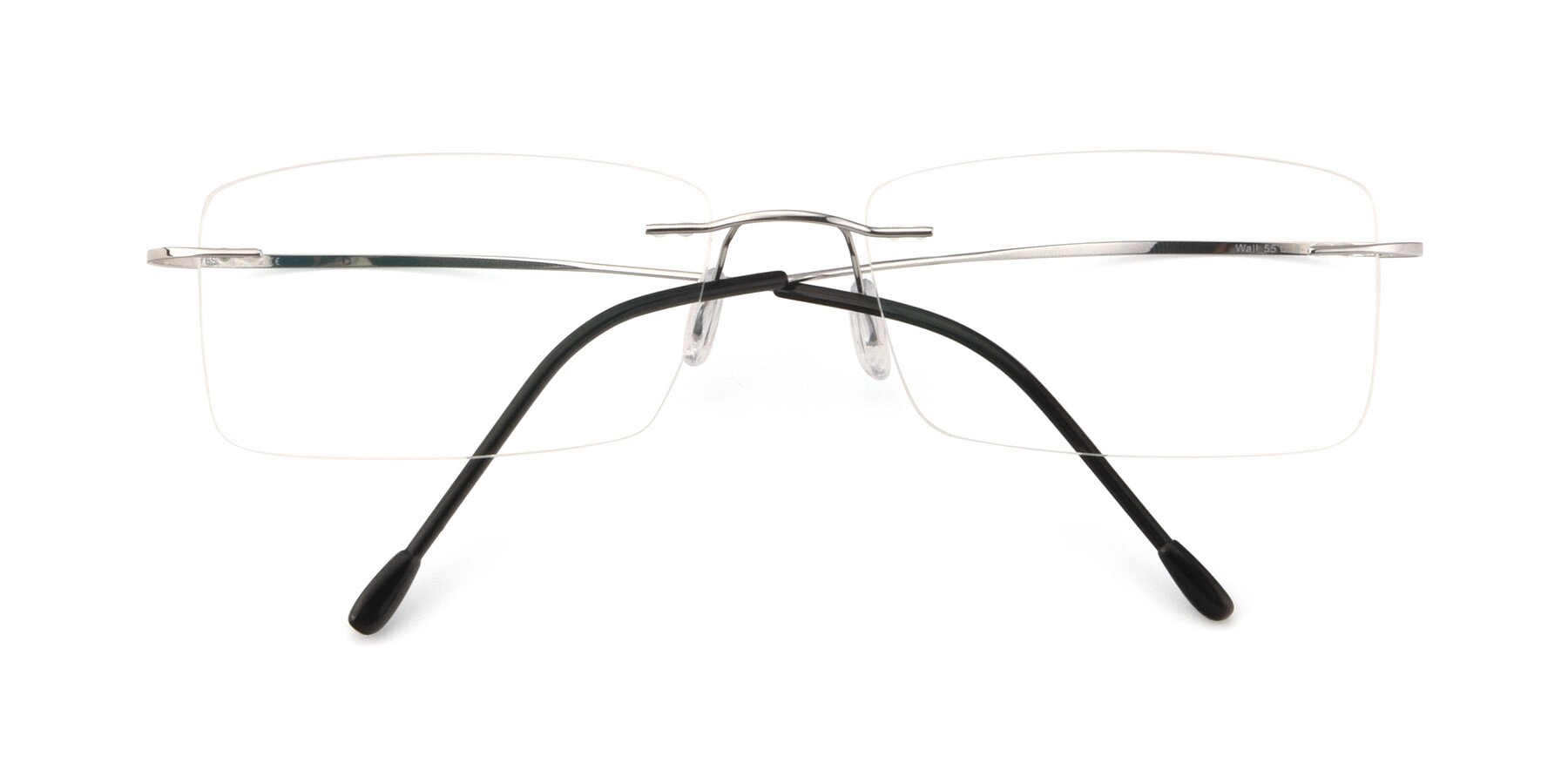 Folded Front of Wall in Silver with Clear Eyeglass Lenses