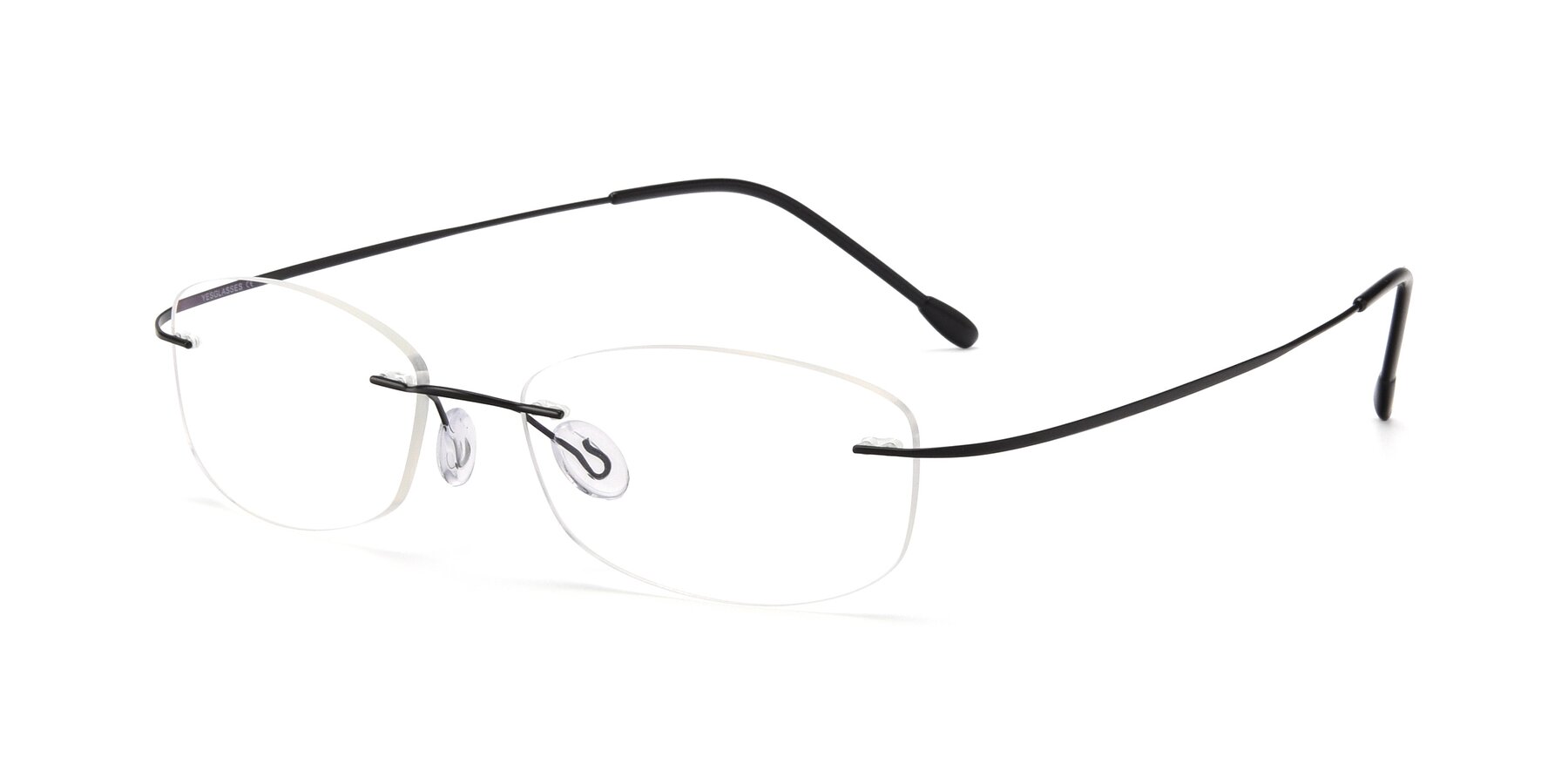 Angle of Cobble in Black with Clear Reading Eyeglass Lenses