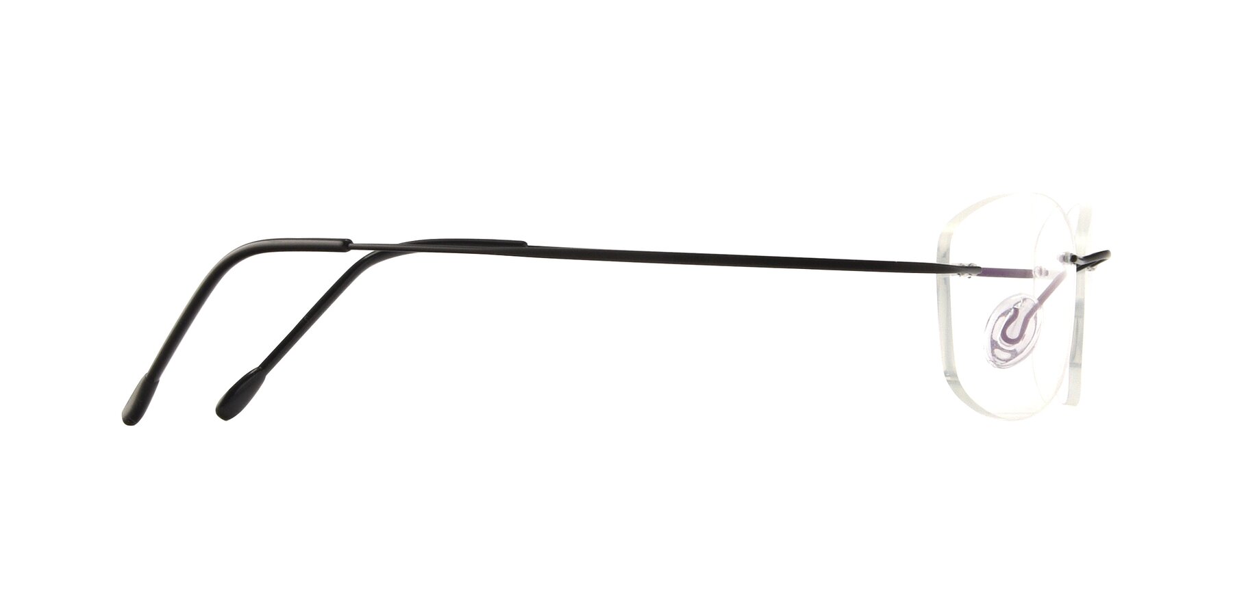 Side of Cobble in Black with Clear Reading Eyeglass Lenses