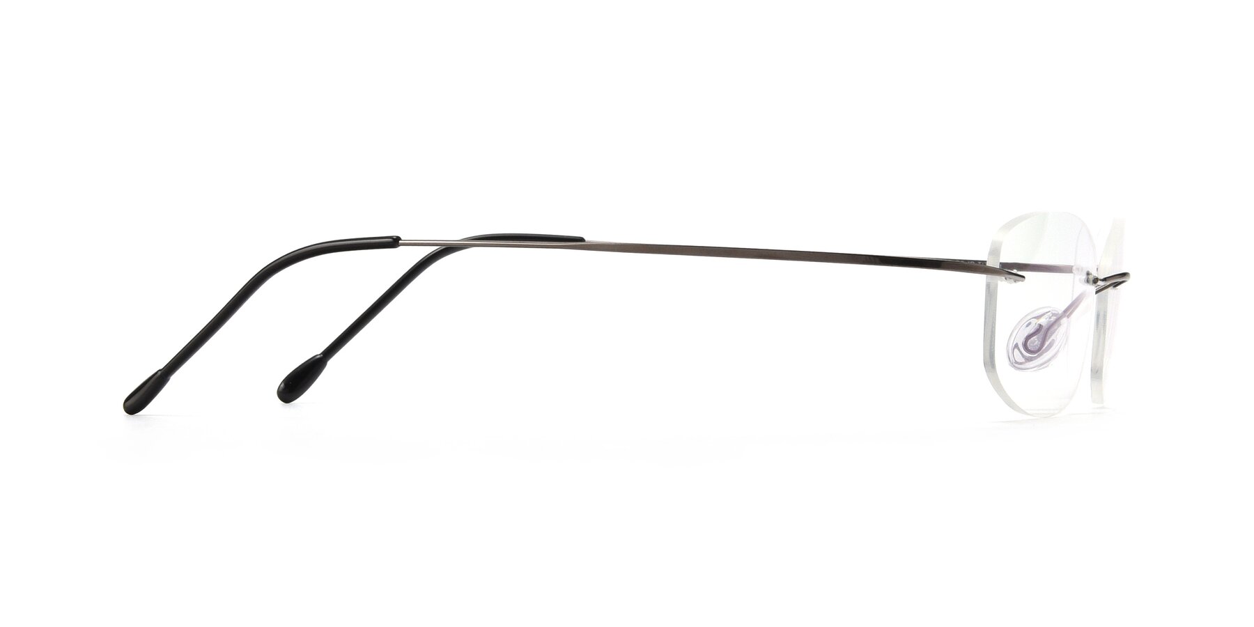 Side of Cobble in Gunmetal with Clear Eyeglass Lenses