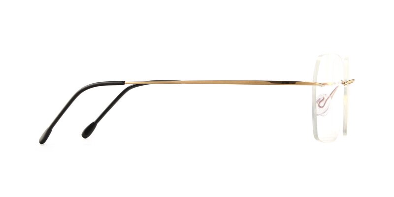 Gold Flexible Geometric Rimless Blue Light Glasses - Space