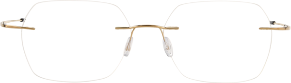 Gold Flexible Geometric Rimless Blue Light Glasses - Space