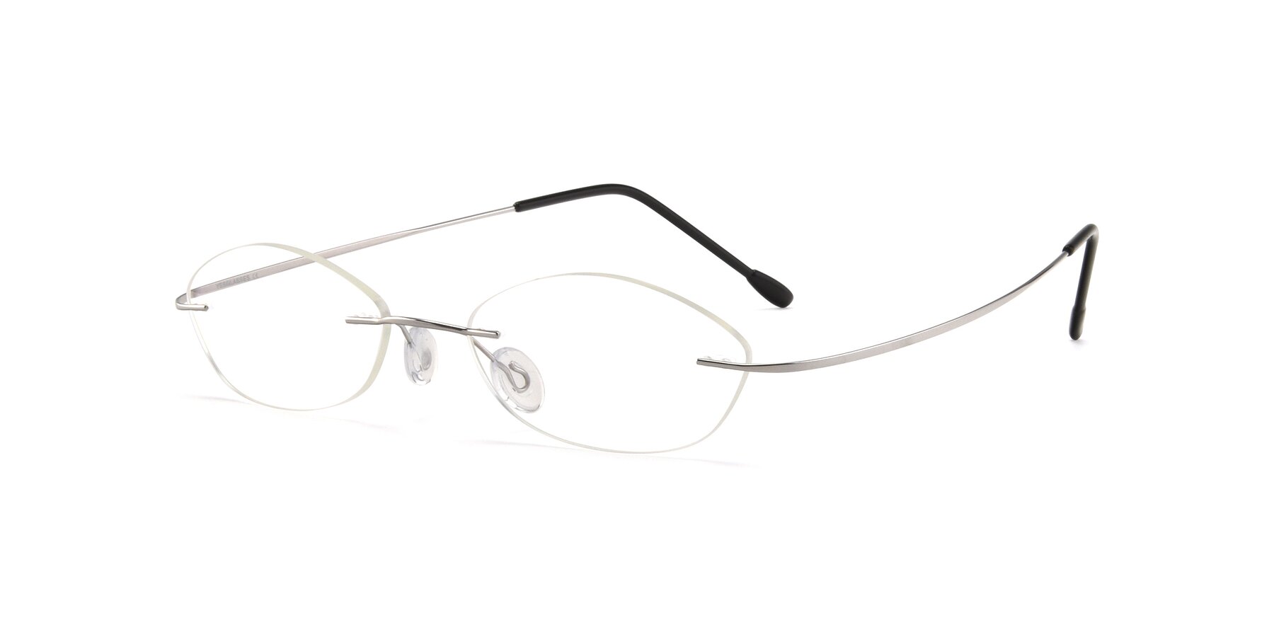 Angle of Marv in Silver with Clear Reading Eyeglass Lenses