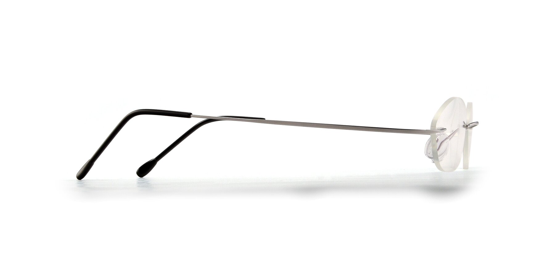 Side of Marv in Silver with Clear Reading Eyeglass Lenses