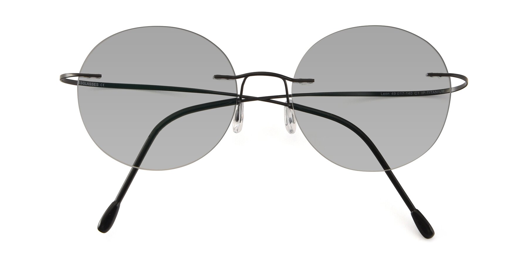 Folded Front of Leon in Black with Light Gray Tinted Lenses