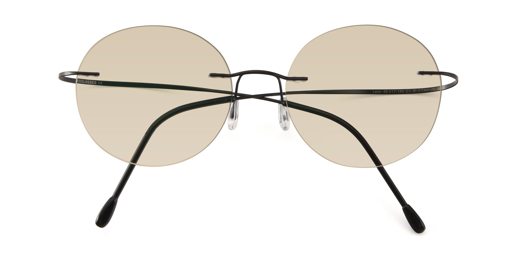 Folded Front of Leon in Black with Light Brown Tinted Lenses