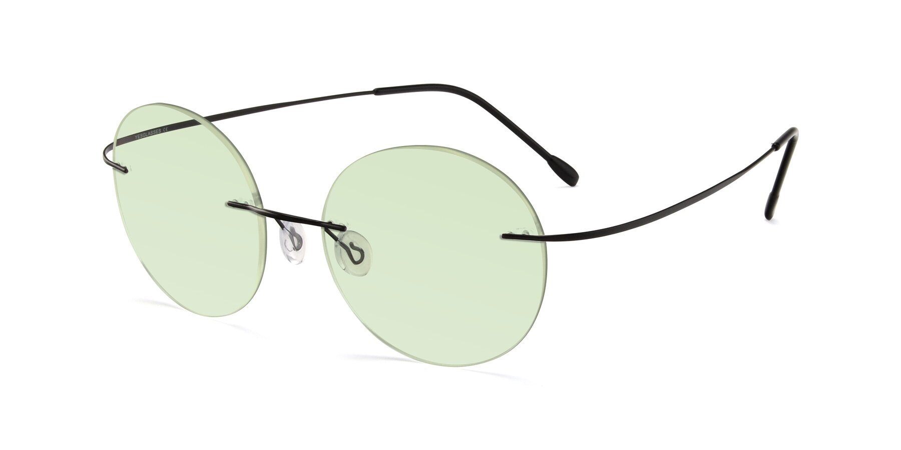 Angle of Leon in Black with Light Green Tinted Lenses