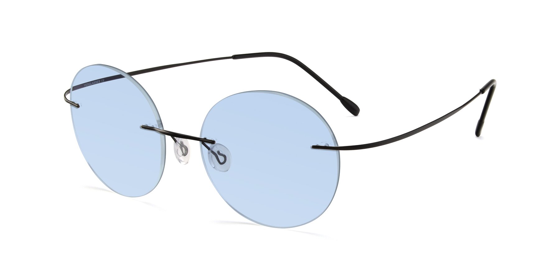 Angle of Leon in Black with Light Blue Tinted Lenses
