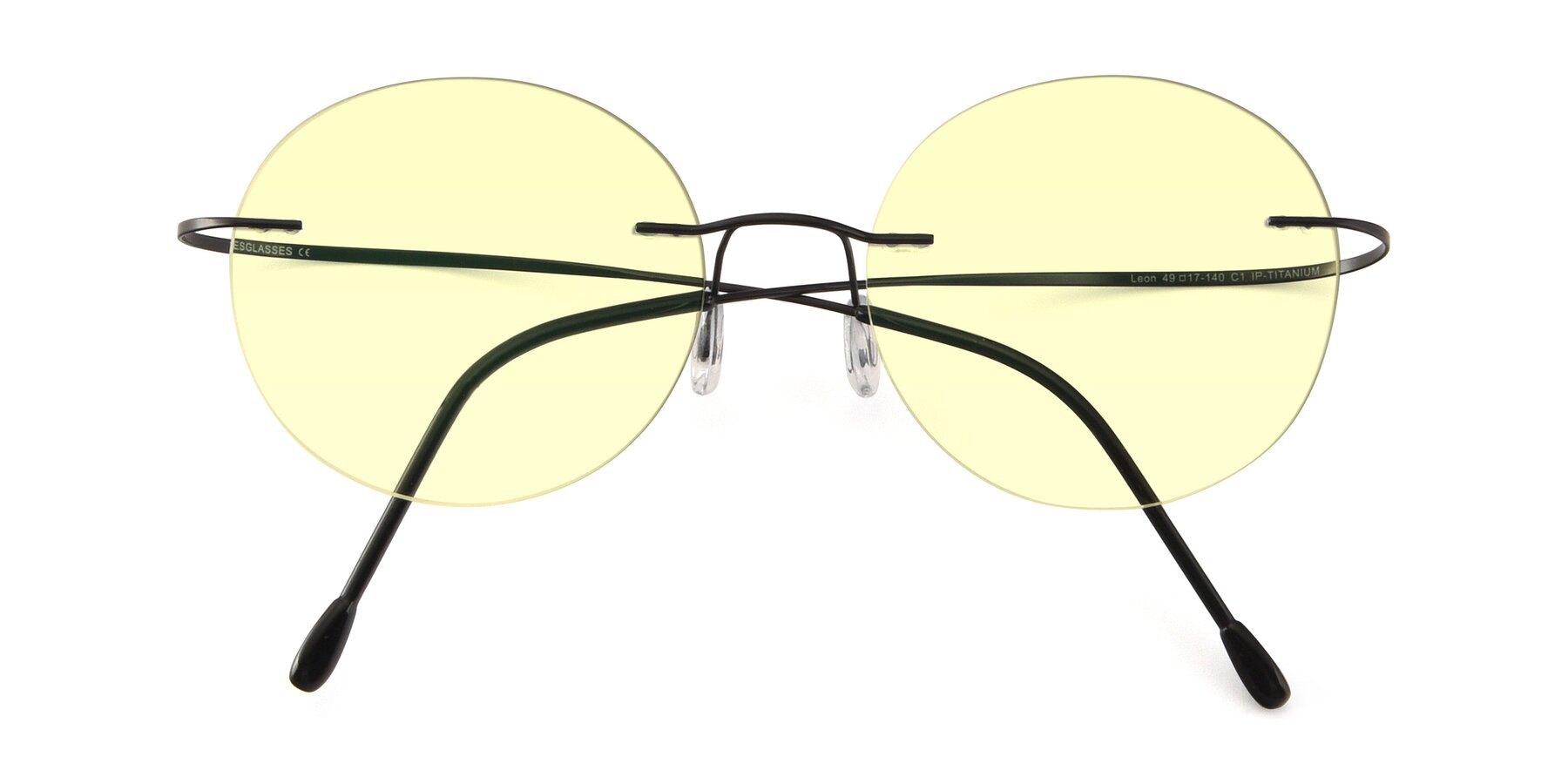 Folded Front of Leon in Black with Light Yellow Tinted Lenses