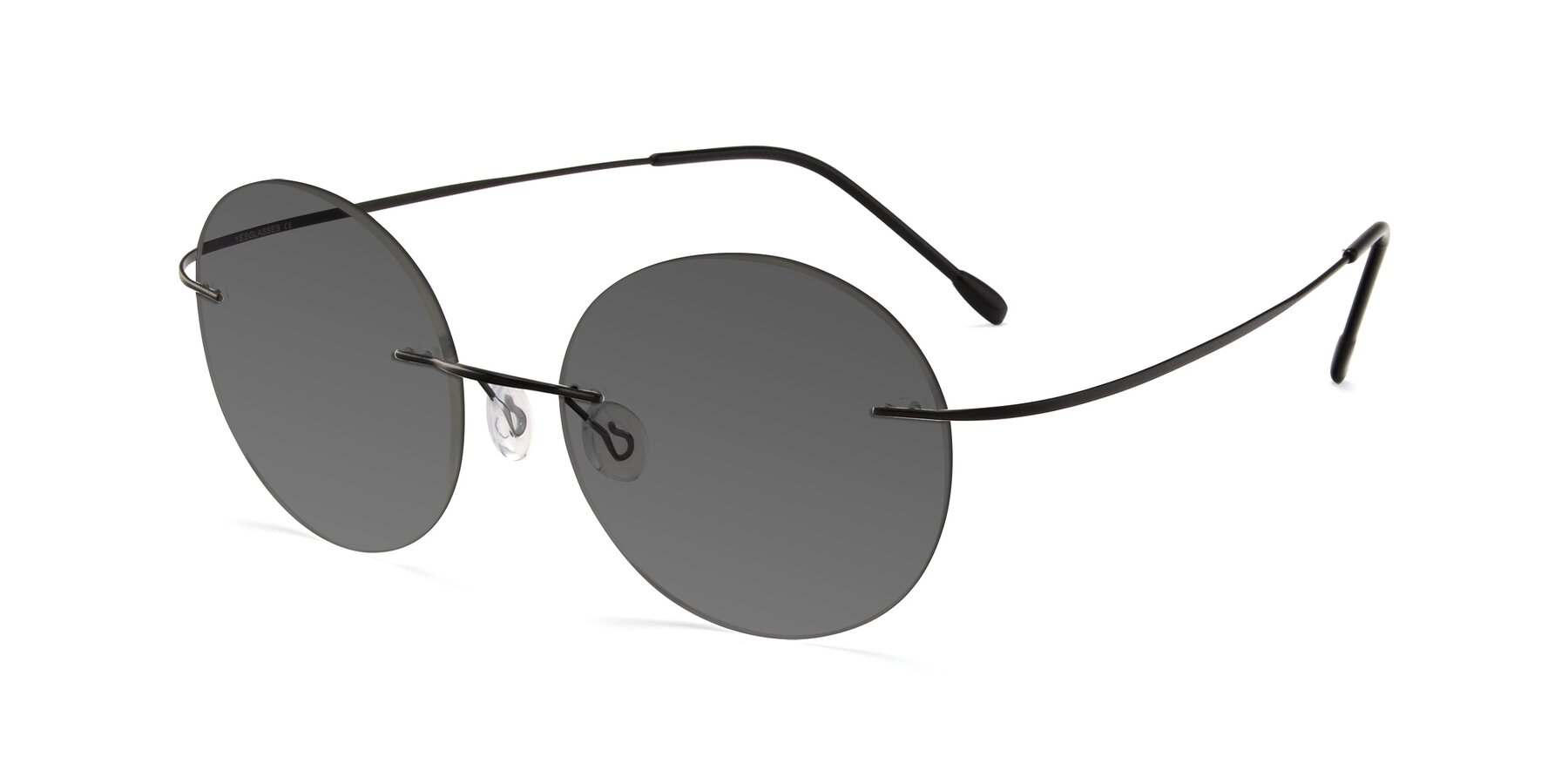 Angle of Leon in Black with Medium Gray Tinted Lenses