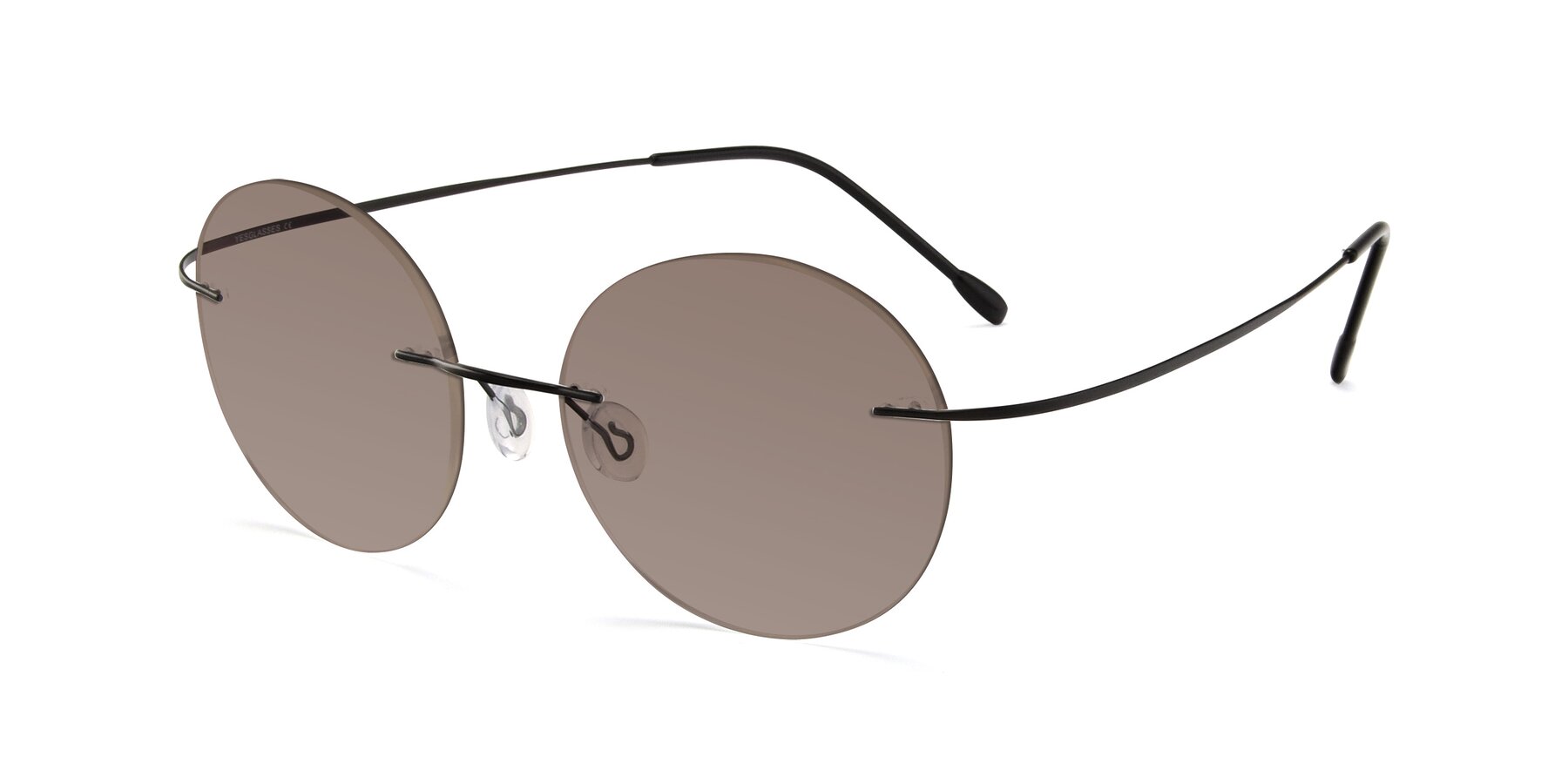 Angle of Leon in Black with Medium Brown Tinted Lenses