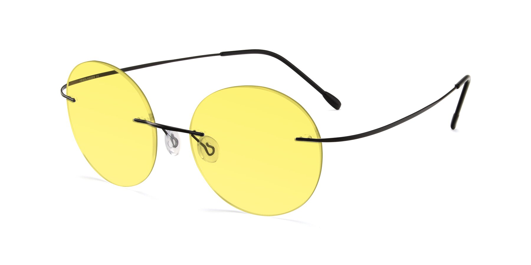 Angle of Leon in Black with Medium Yellow Tinted Lenses