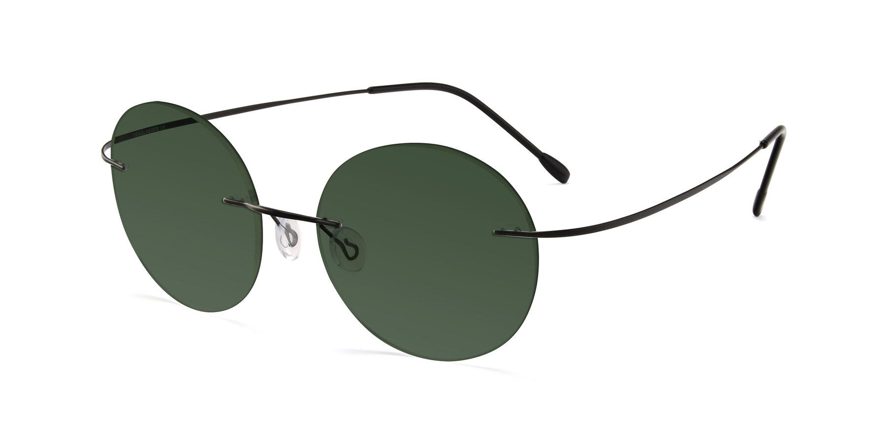 Angle of Leon in Black with Green Tinted Lenses