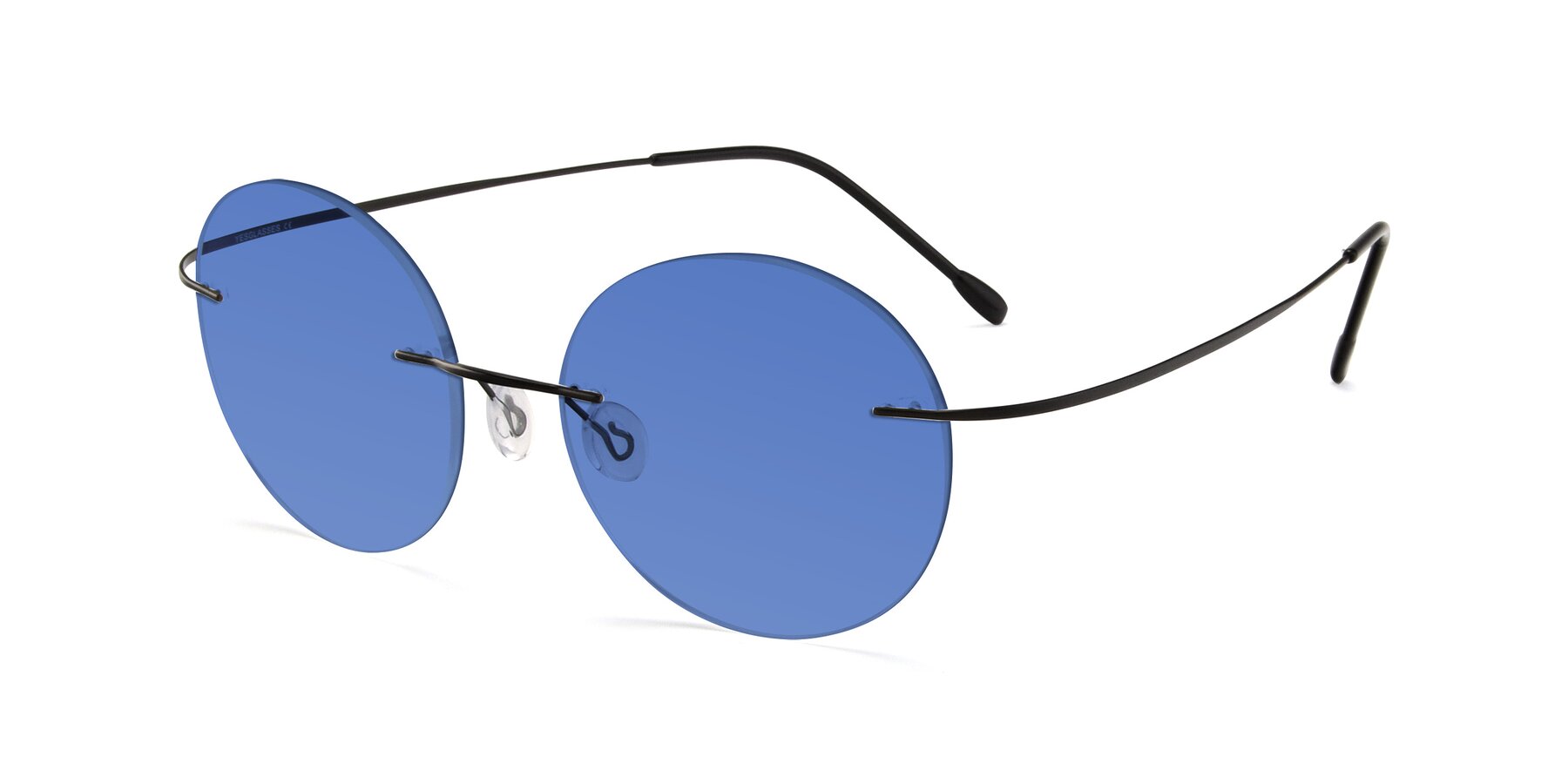 Angle of Leon in Black with Blue Tinted Lenses