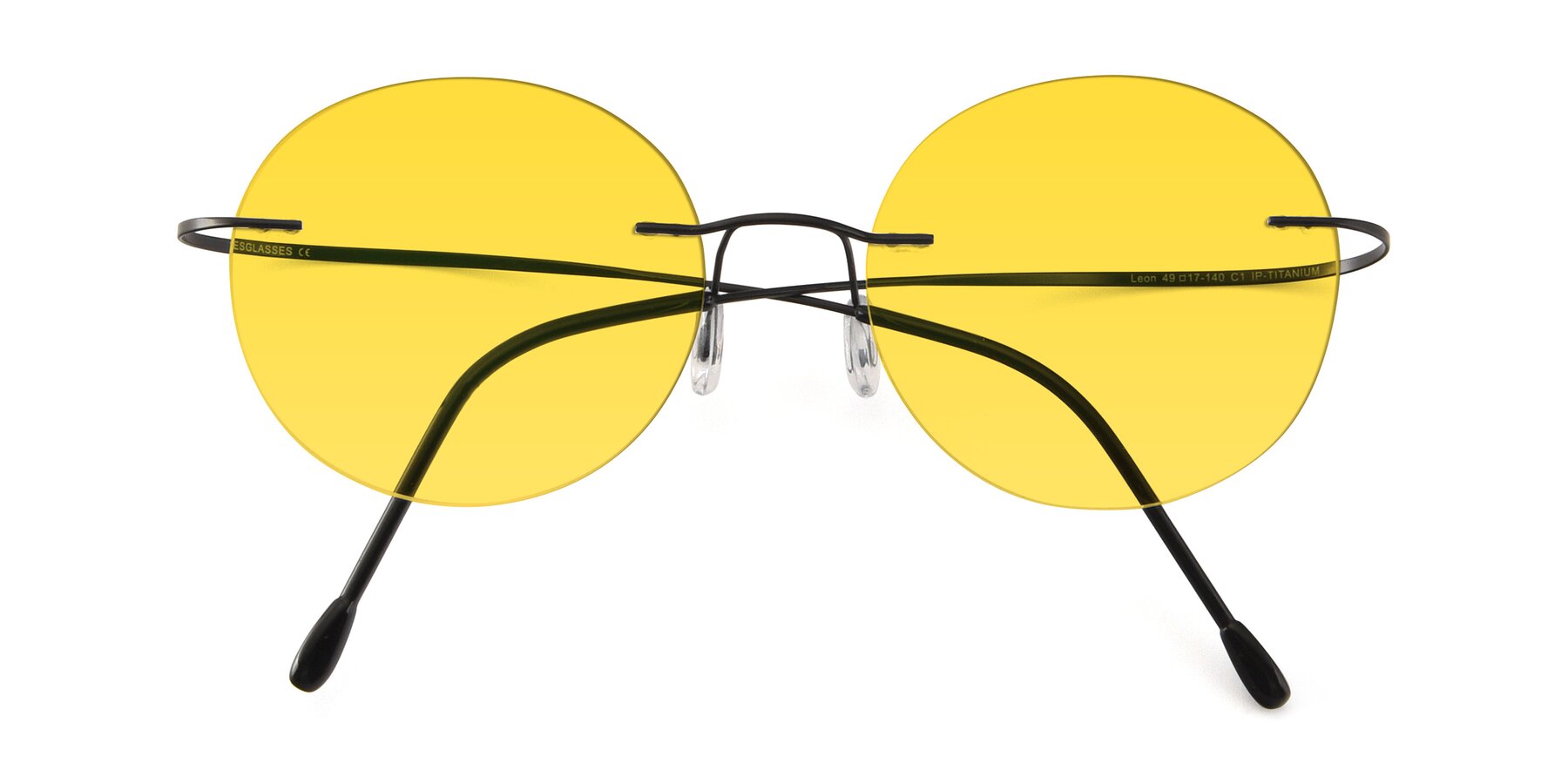 Folded Front of Leon in Black with Yellow Tinted Lenses