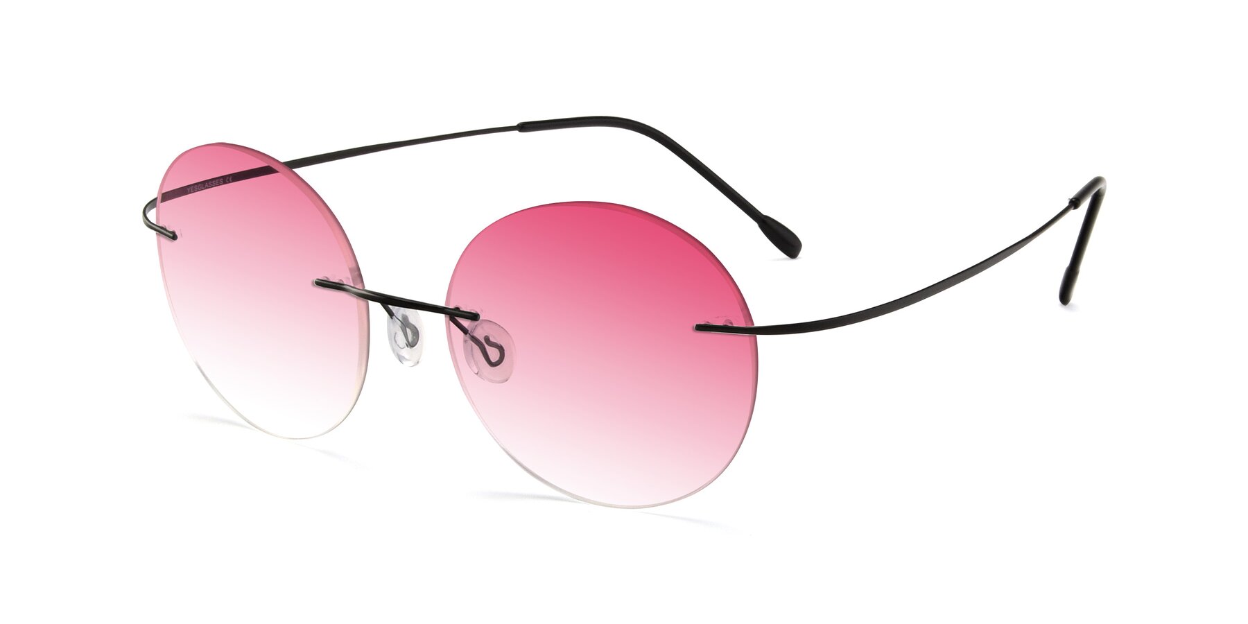 Angle of Leon in Black with Pink Gradient Lenses