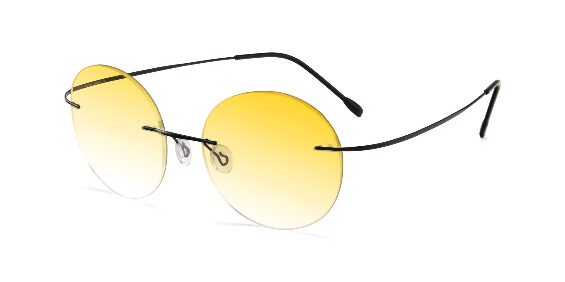 Angle of Leon in Black with Yellow Gradient Lenses