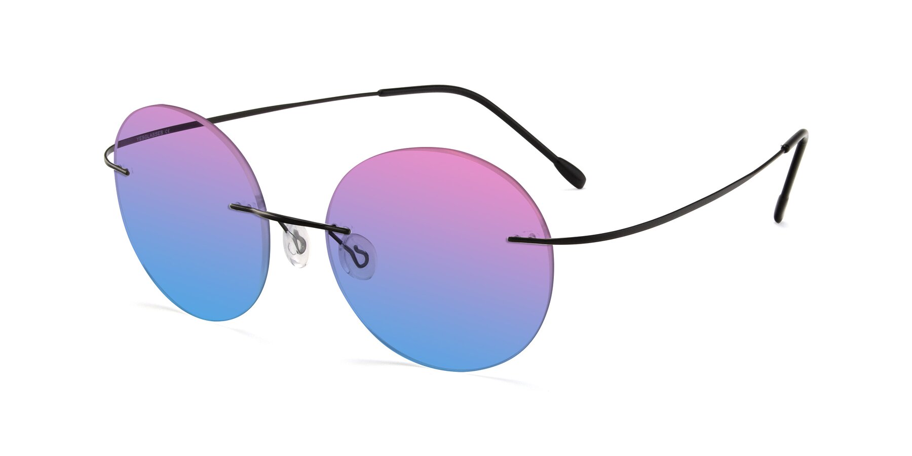 Angle of Leon in Black with Pink / Blue Gradient Lenses