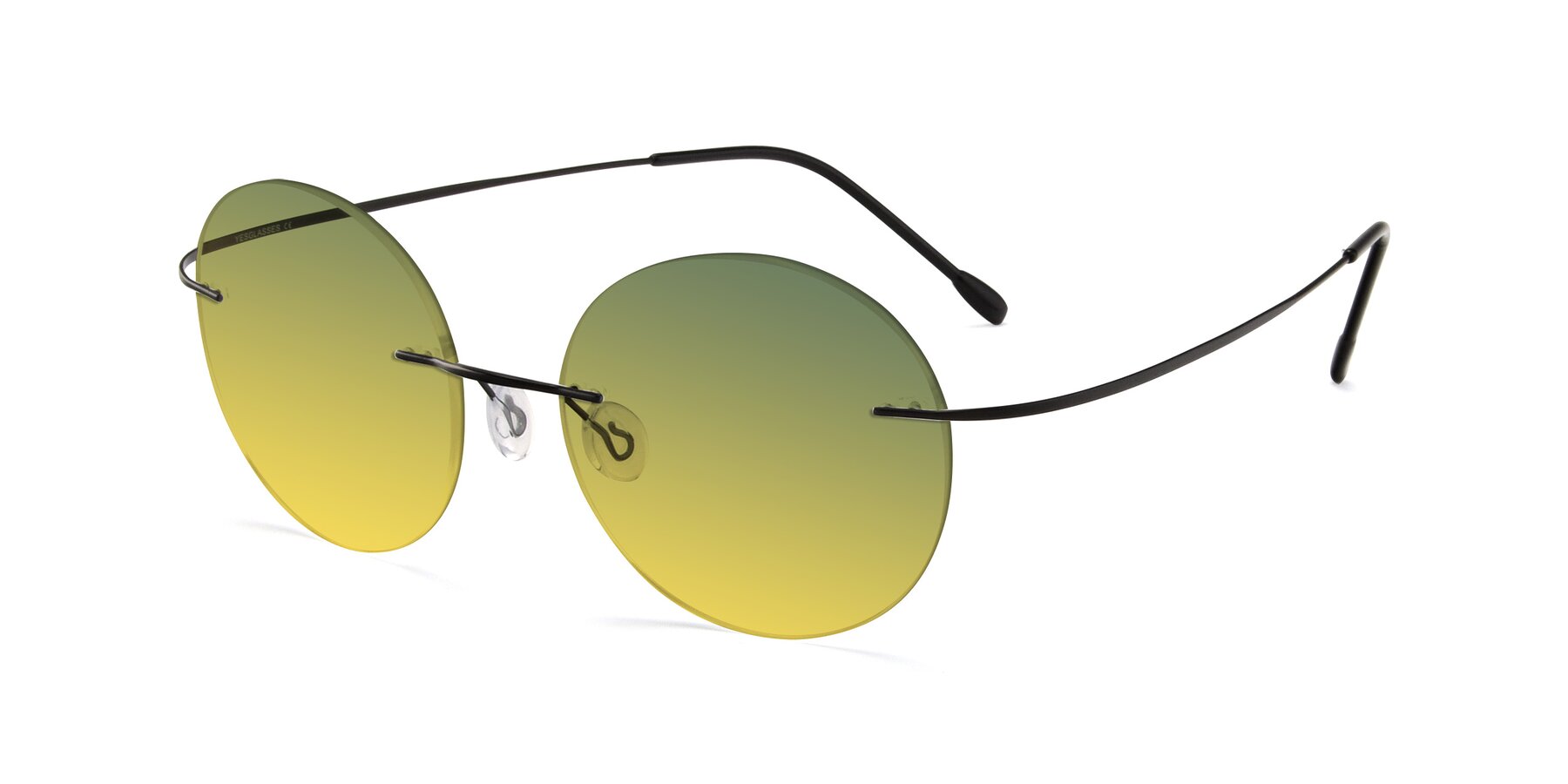 Angle of Leon in Black with Green / Yellow Gradient Lenses