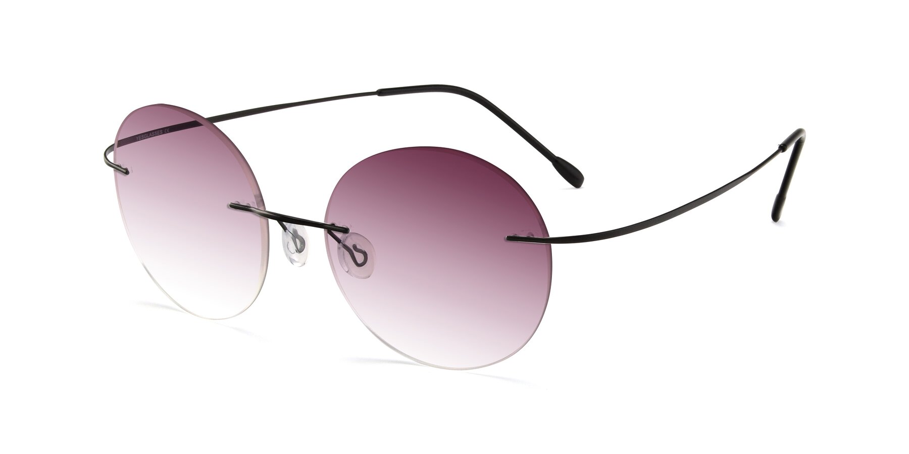 Angle of Leon in Black with Wine Gradient Lenses