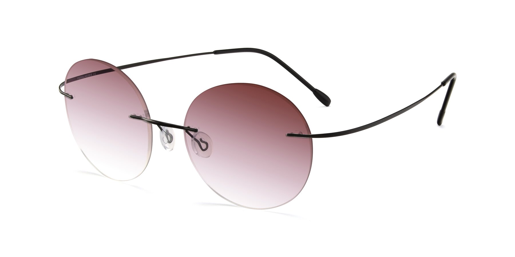 Angle of Leon in Black with Garnet Gradient Lenses