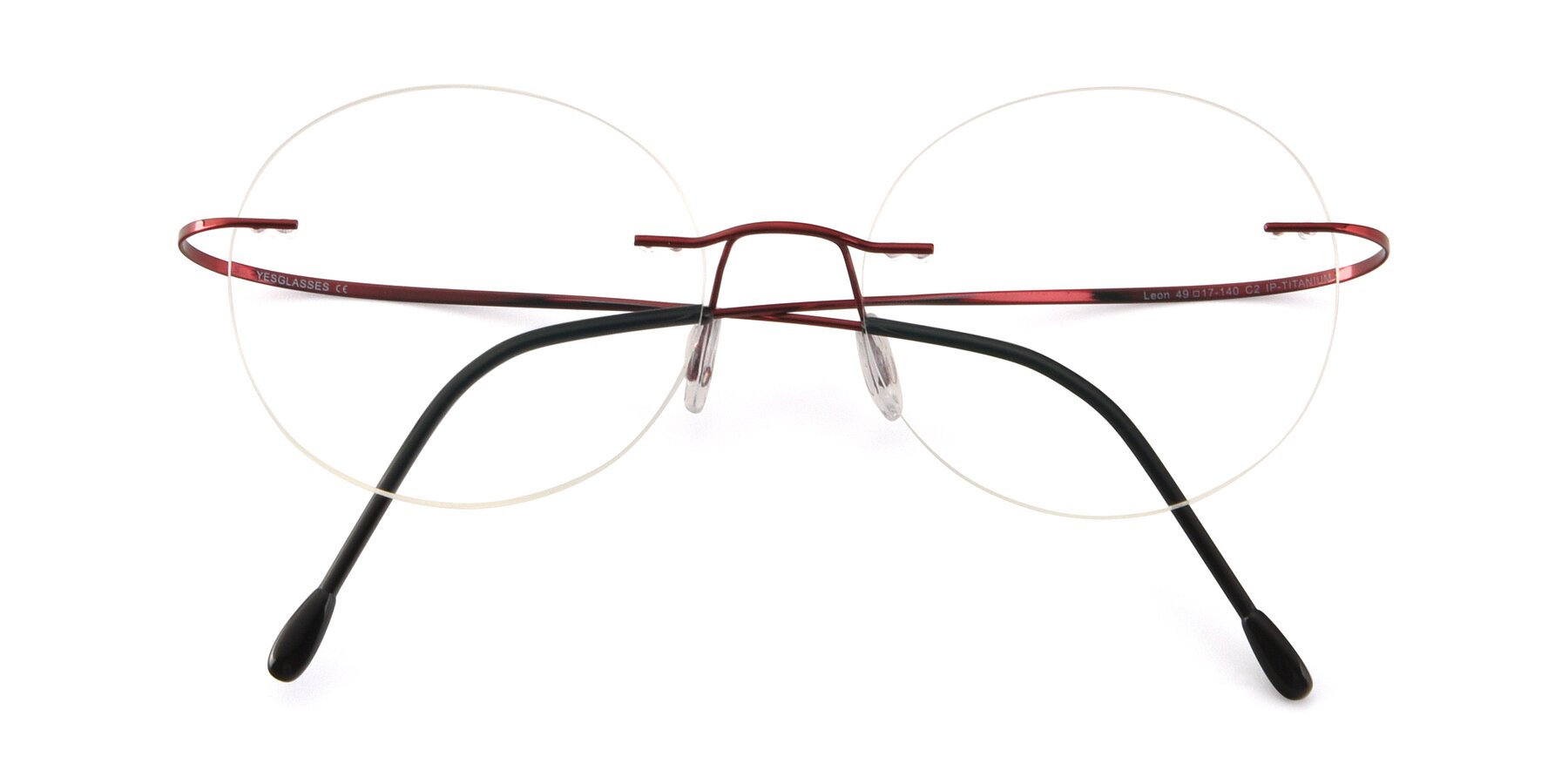 Folded Front of Leon in Wine with Clear Reading Eyeglass Lenses