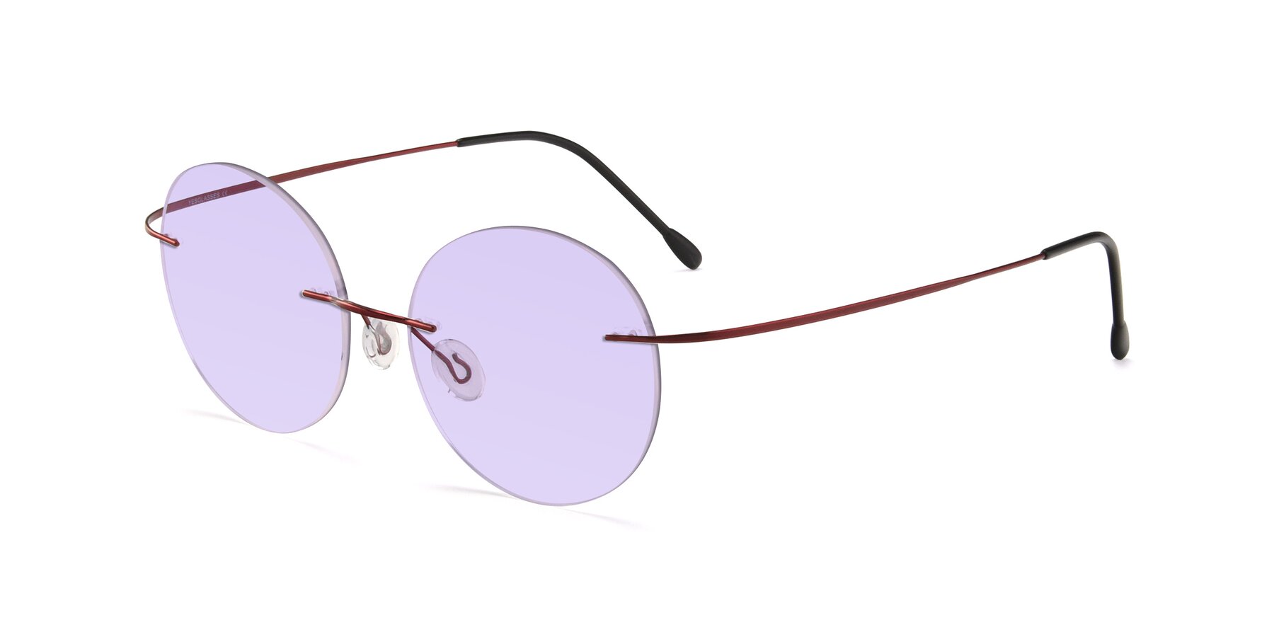 Angle of Leon in Wine with Light Purple Tinted Lenses