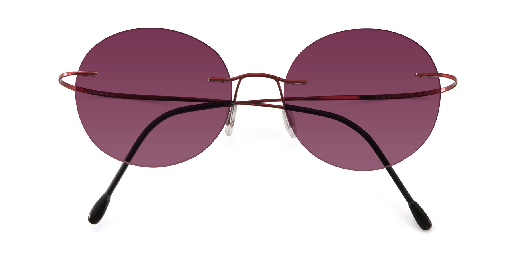 Folded Front of Leon in Wine with Wine Tinted Lenses