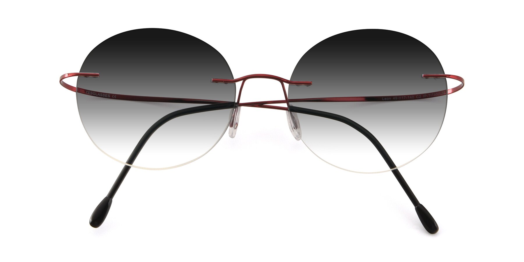 Folded Front of Leon in Wine with Gray Gradient Lenses