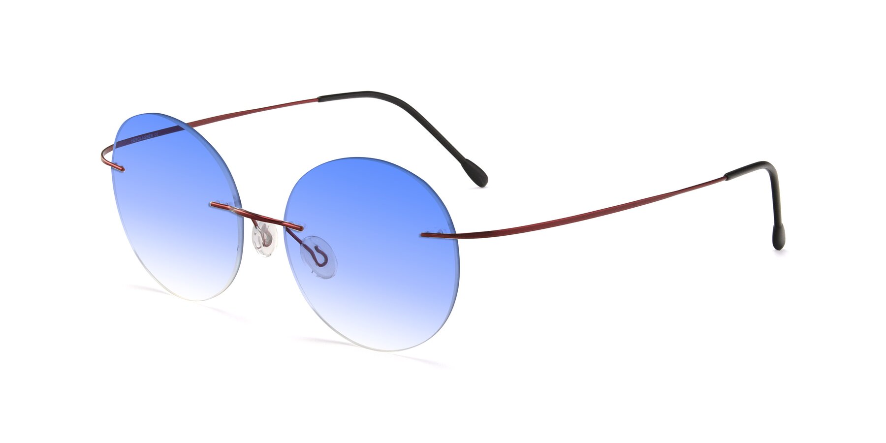 Angle of Leon in Wine with Blue Gradient Lenses