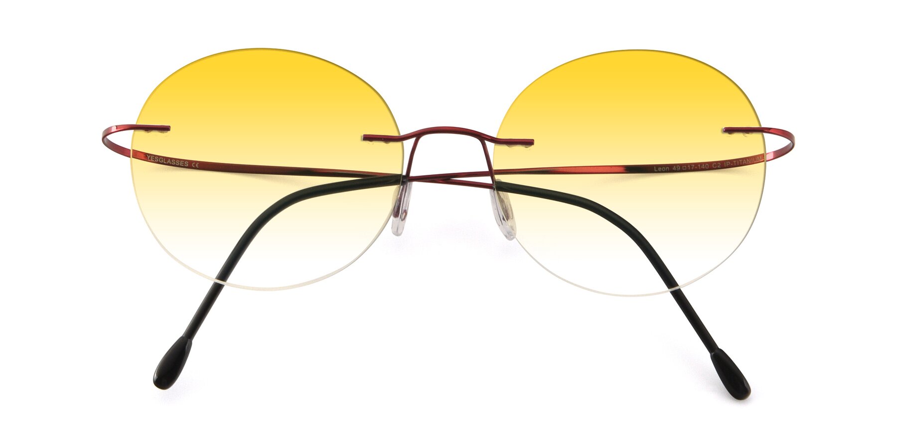 Folded Front of Leon in Wine with Yellow Gradient Lenses