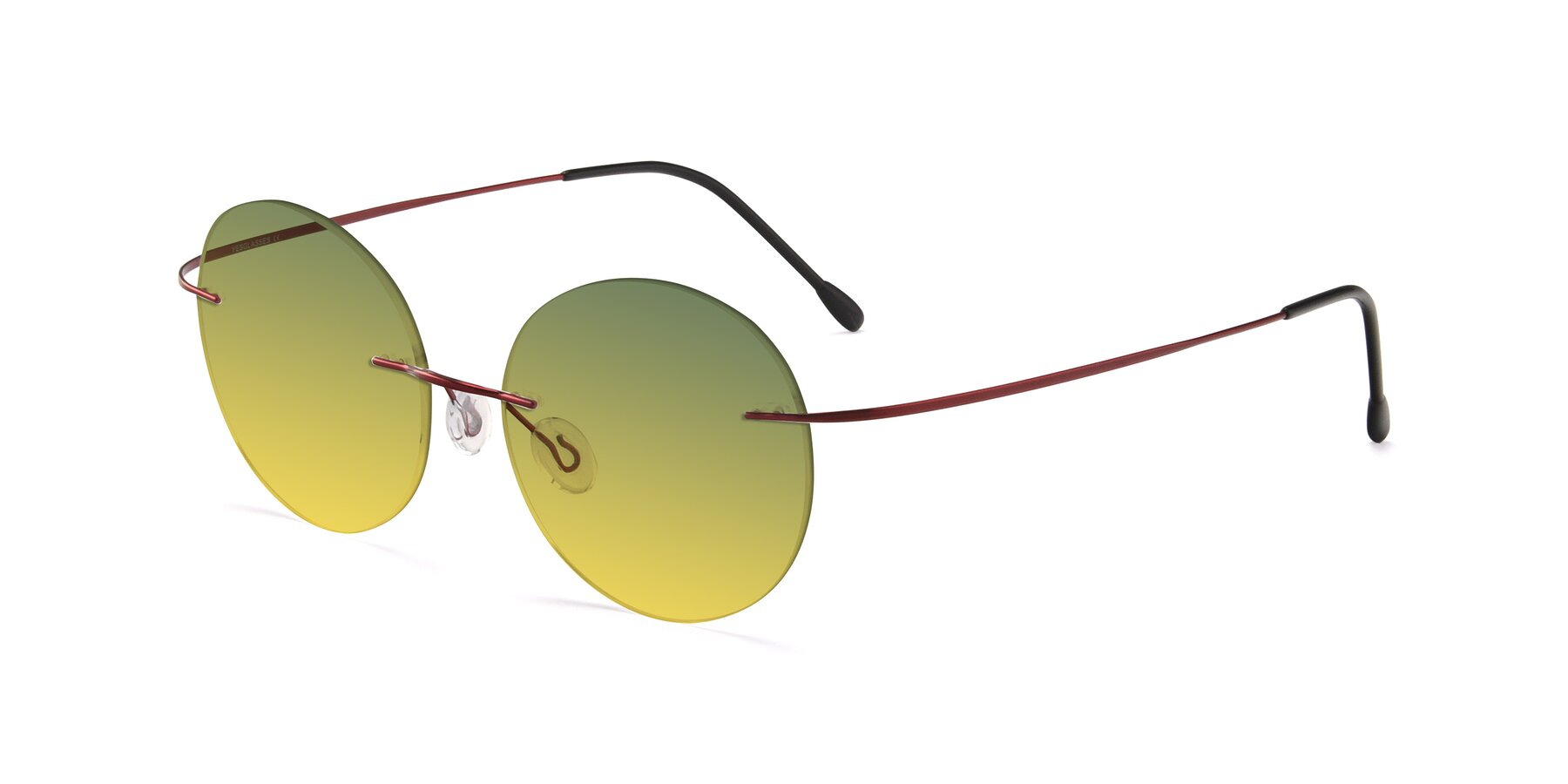 Angle of Leon in Wine with Green / Yellow Gradient Lenses