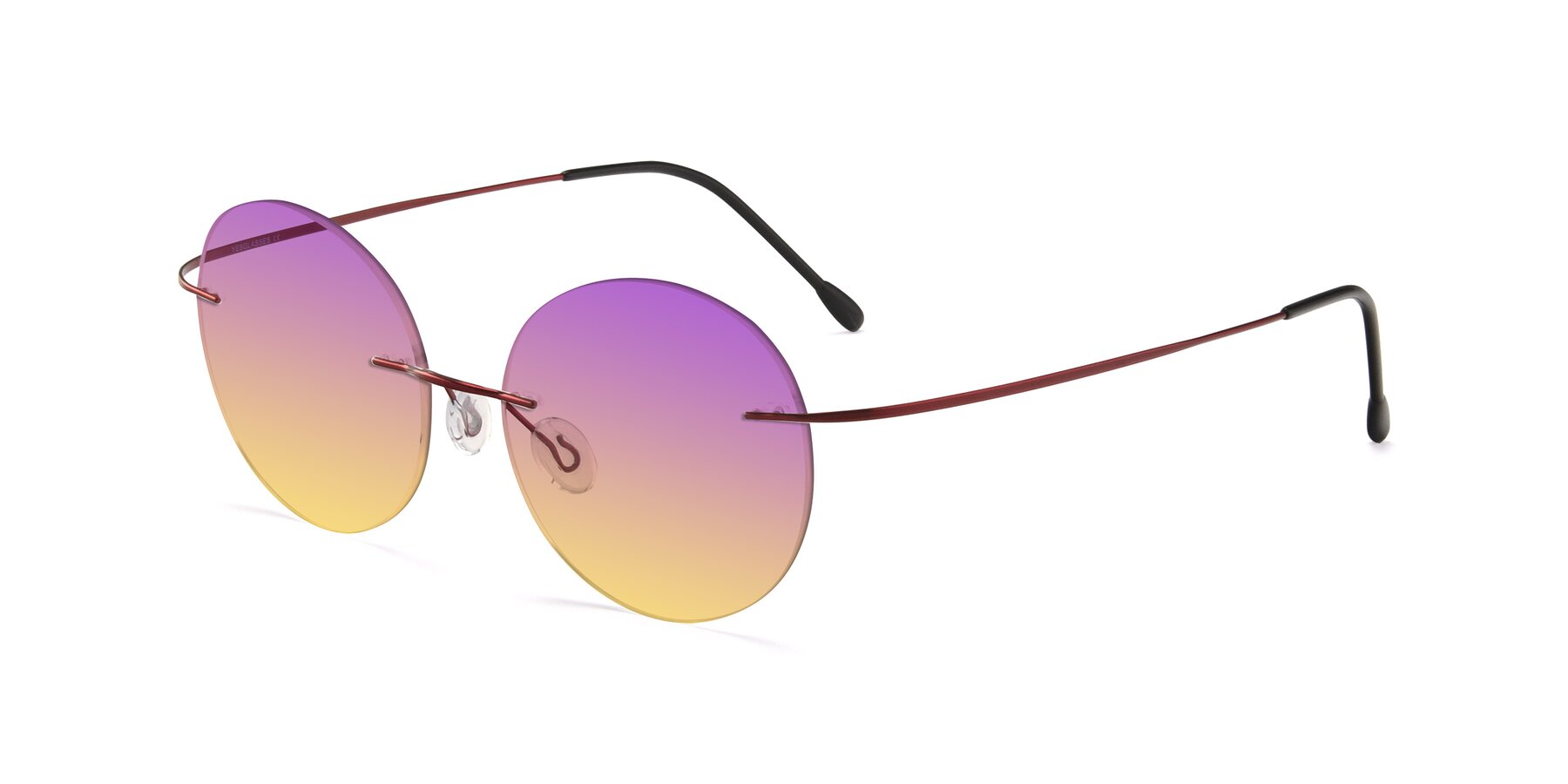 Angle of Leon in Wine with Purple / Yellow Gradient Lenses